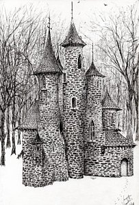 203x300 Haunted Forest Drawings Fine Art America - Haunted Castle Drawing