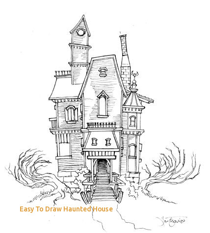 428x475 Easy To Draw Haunted House Best House Sketch Ideas - Haunted Castle Drawing