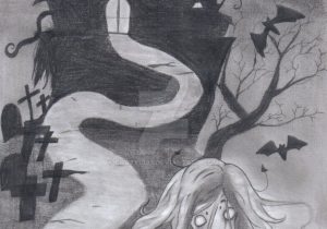 300x210 haunted castle drawing haunted house drawing - Haunted Castle Drawing