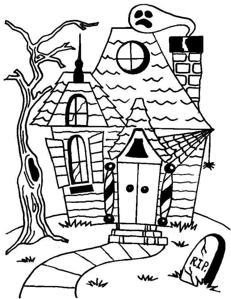 744x964 Haunted House Drawing Inspirational Of Halloween Coloring Pages - Haunted House Cartoon Drawing