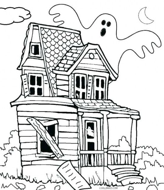 539x625 haunted house coloring pages luxury new house drawing - Haunted House Drawing
