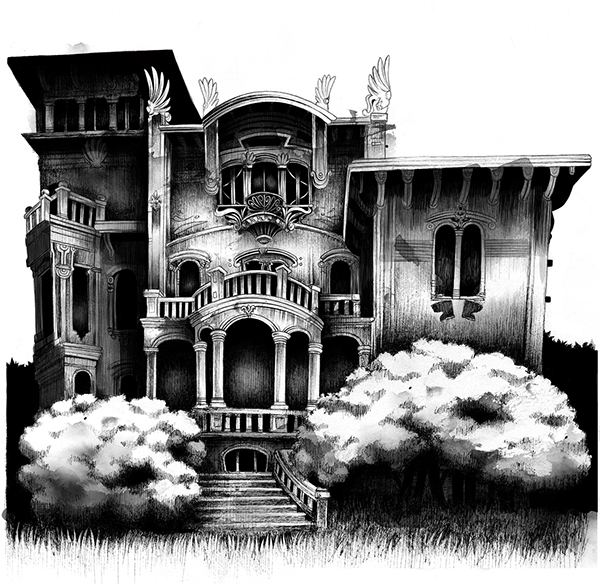 600x584 Haunted Houses On Student Show - Haunted House Drawing