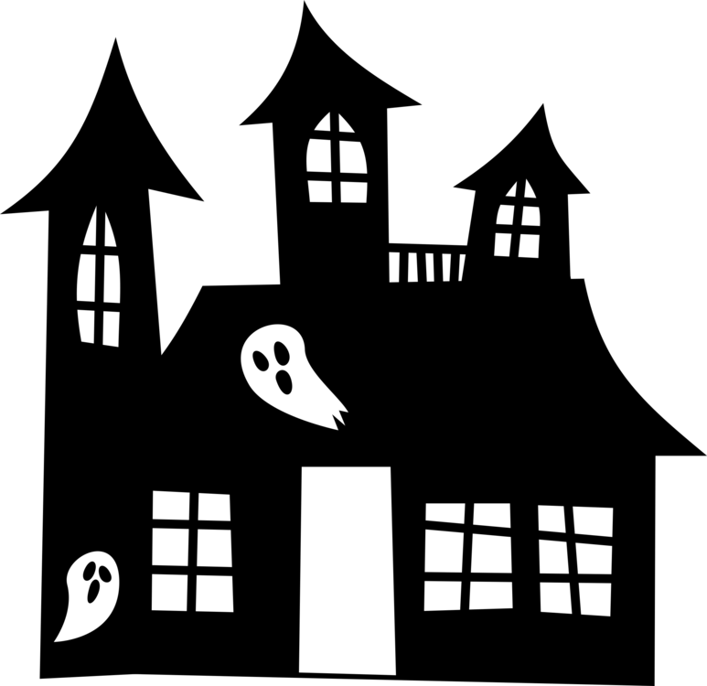 773x750 Haunted House Ghost Silhouette Drawing Cc0 - Haunted House Drawing