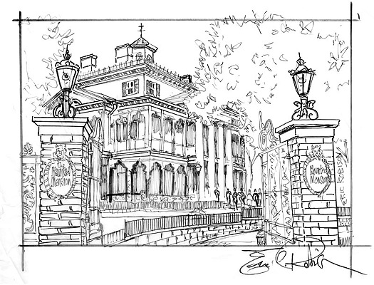 525x400 Huge Collection Of 'haunted Mansion Drawing' Download More Than - Haunted House Drawing