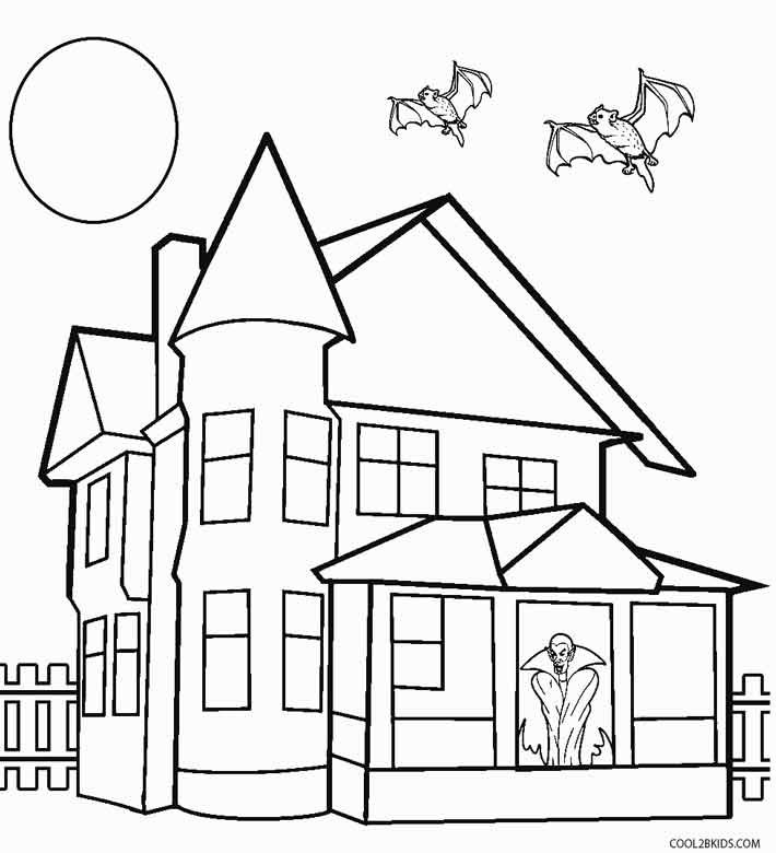 710x780 Hut Colouring Pages Haunted Houses Coloring Sheets House Drawing - Haunted House Drawing