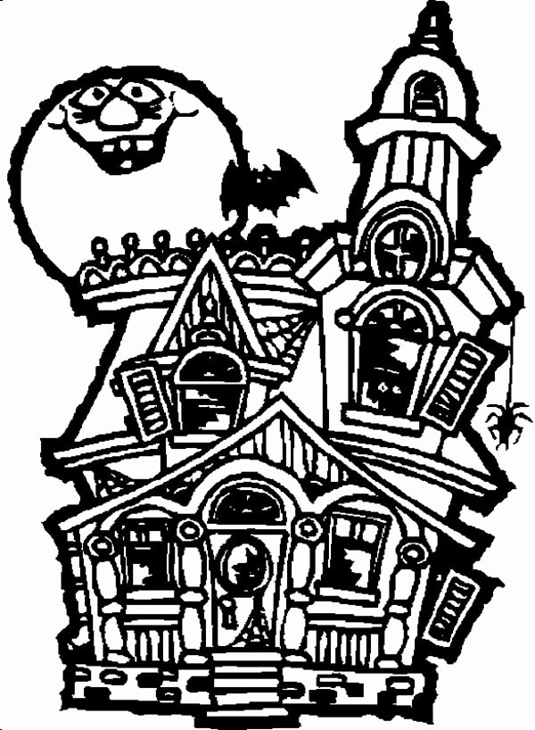 600x818 Halloween Coloring Pages Haunted House Printable Coloring Pages - Haunted House Drawing For Halloween