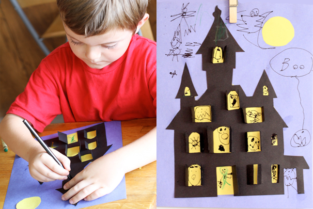 646x431 Halloween Haunted House Crafts For Kids Pbs Parents - Haunted House Drawing For Halloween