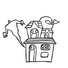 230x230 Top Free Printable Haunted House Coloring Pages Online - Haunted House Drawing For Halloween
