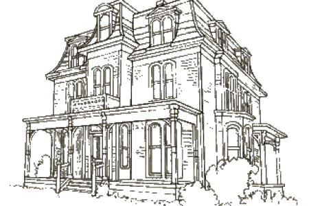450x300 Drawing Creepy House Transparent Png Clipart Free Download - Haunted Mansion Drawing
