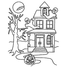 230x230 Top Free Printable Haunted House Coloring Pages Online - Haunted Mansion Drawing