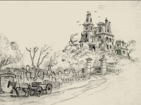 457x340 Wedway Radio - Haunted Mansion Drawing