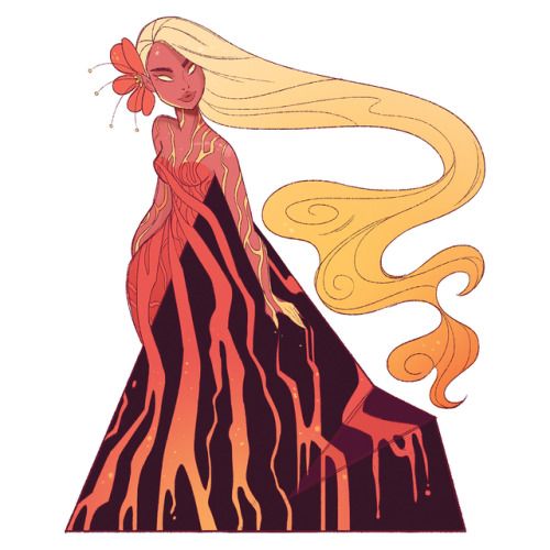 500x500 Madame Pele - Hawaii Drawing