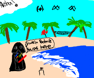 300x250 darth vader takes a vacation to hawaii drawing - Hawaii Drawing