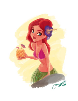 309x400 girls drawing girls hawaiian girl and pineapple - Hawaiian Girl Drawing