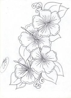 236x325 hawaiian flower drawing clip art - Hawaiian Hibiscus Drawing