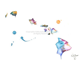 340x270 hawaii map art etsy - Hawaiian Islands Drawing