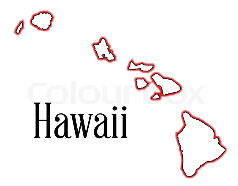 800x625 outline map of the islands of hawaii stock vector colourbox - Hawaiian Islands Drawing