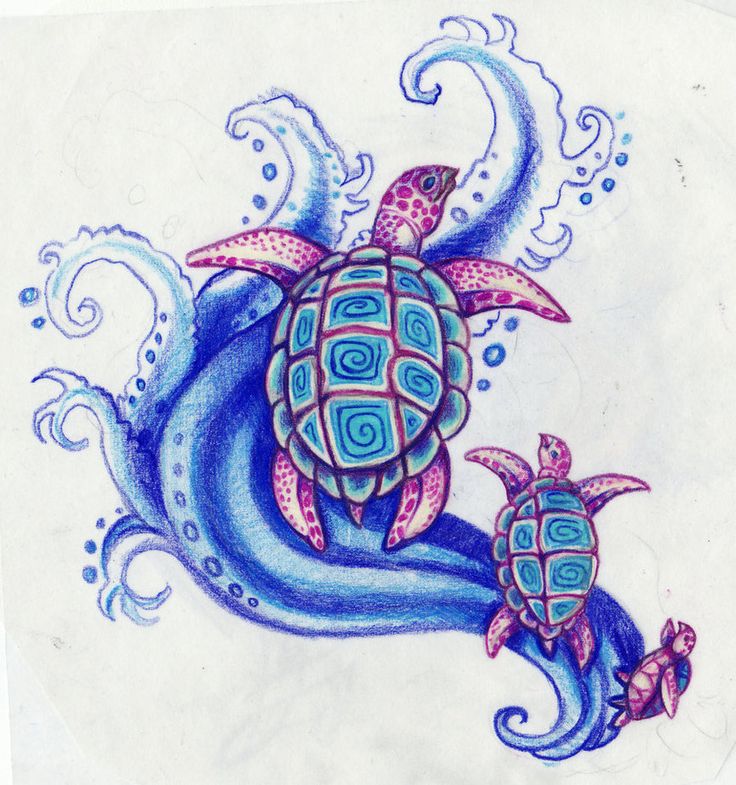 736x785 Awesome Sea Turtle Tattoos - Hawaiian Sea Turtle Drawing