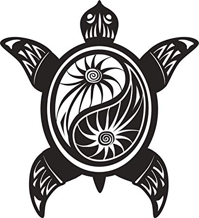 410x450 Cool Cute Hawaiian Tropical Island Sea Turtle Cartoon - Hawaiian Sea Turtle Drawing