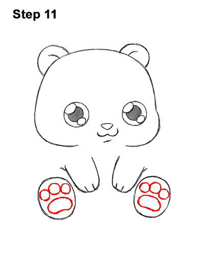 386x500 How To Draw A Panda Bear - Hawk Cartoon Drawing