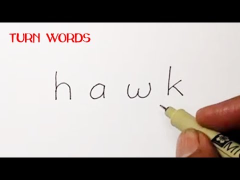 480x360 Very Easy Wordtoon ! How To Turn Words Hawk Into A Cartoon Hawk - Hawk Cartoon Drawing