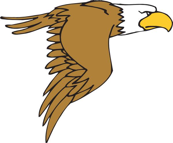 600x494 Flying Bald Eagle Cartoon Clip Art - Hawk Cartoon Drawing
