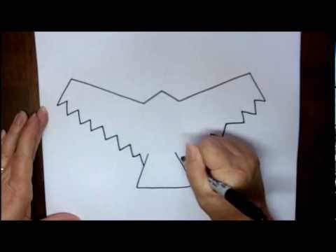 480x360 How To Draw A Hawk Outline Step - Hawk Drawing Step By Step