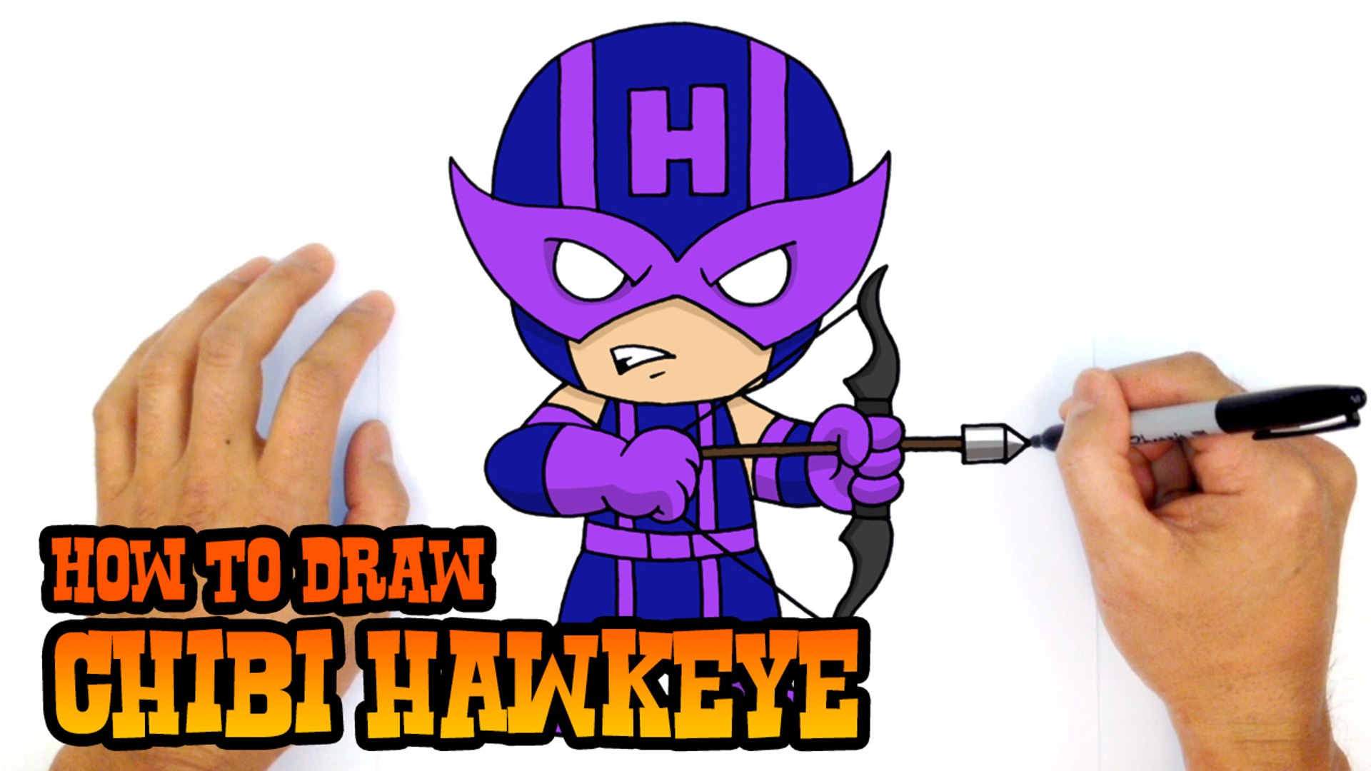 1920x1080 How To Draw Chibi Hawkeye - Hawkeye Drawing