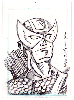 301x406 Sketch Card - Hawkeye Drawing