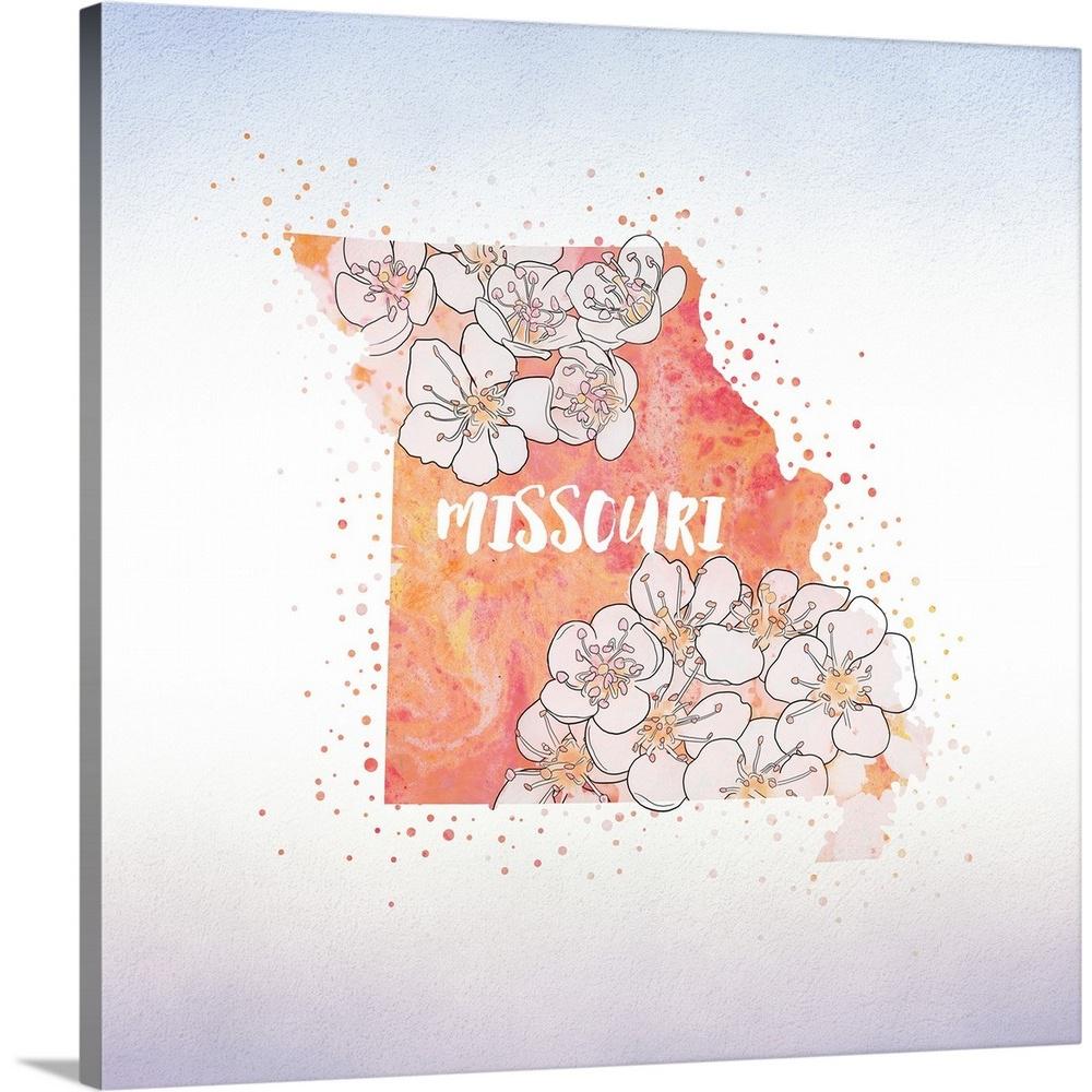 1000x1000 Greatbigcanvas Missouri State Flower - Hawthorn Flower Drawing
