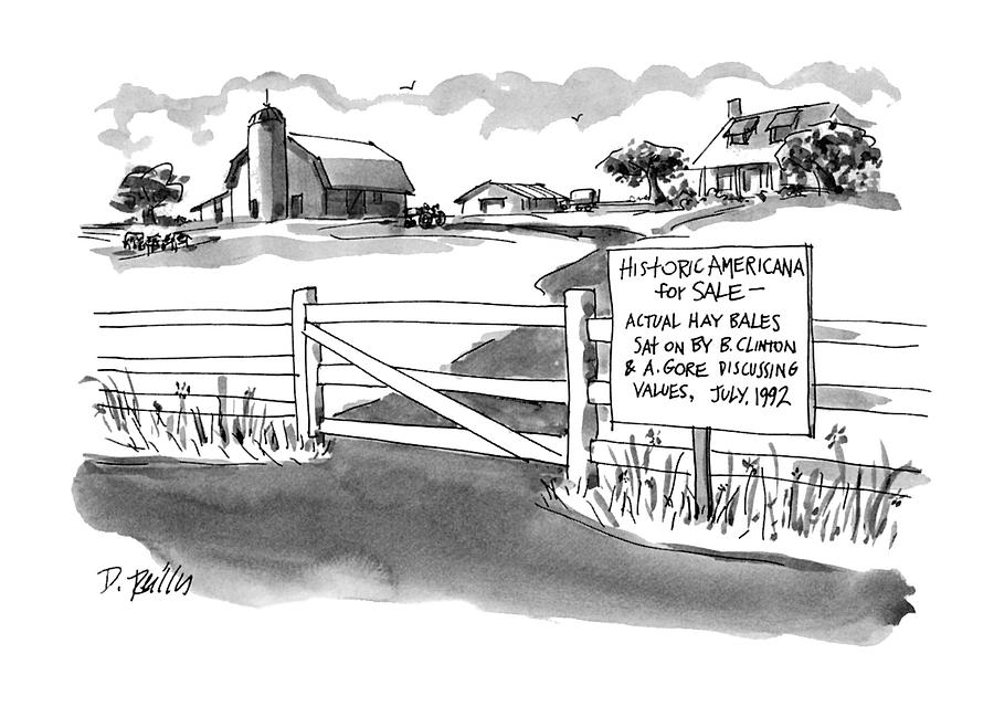 900x649 Historic Americana For Sale - Hay Bale Drawing