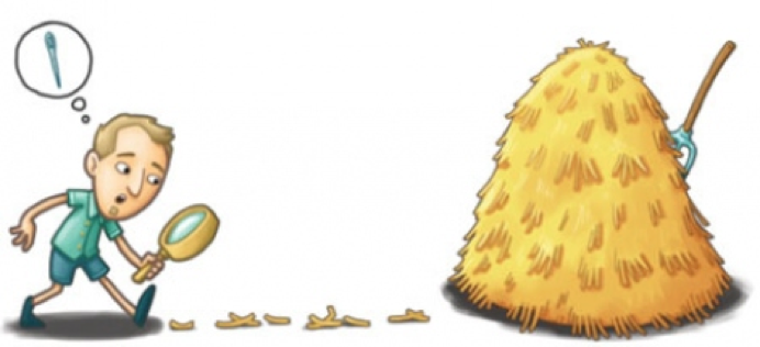 692x316 Needle In Haystack - Haystack Drawing