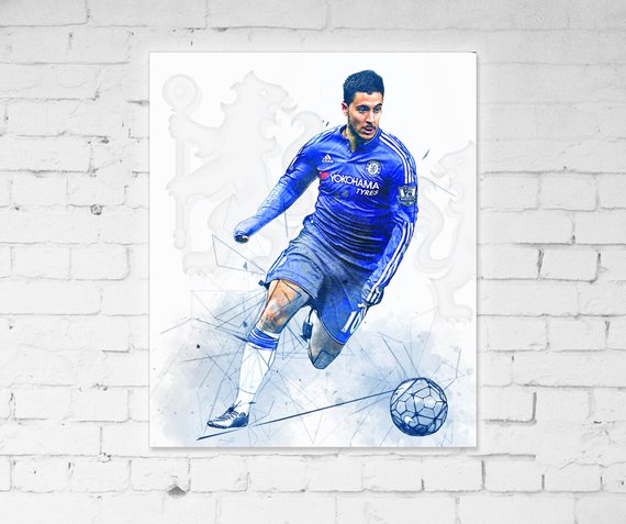 570x477 eden hazard belgium football soccer print on canvas poster etsy - Hazard Drawing