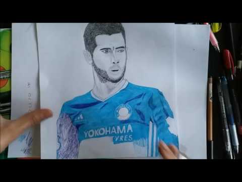 480x360 eden hazard drawing portraits chelsea player - Hazard Drawing