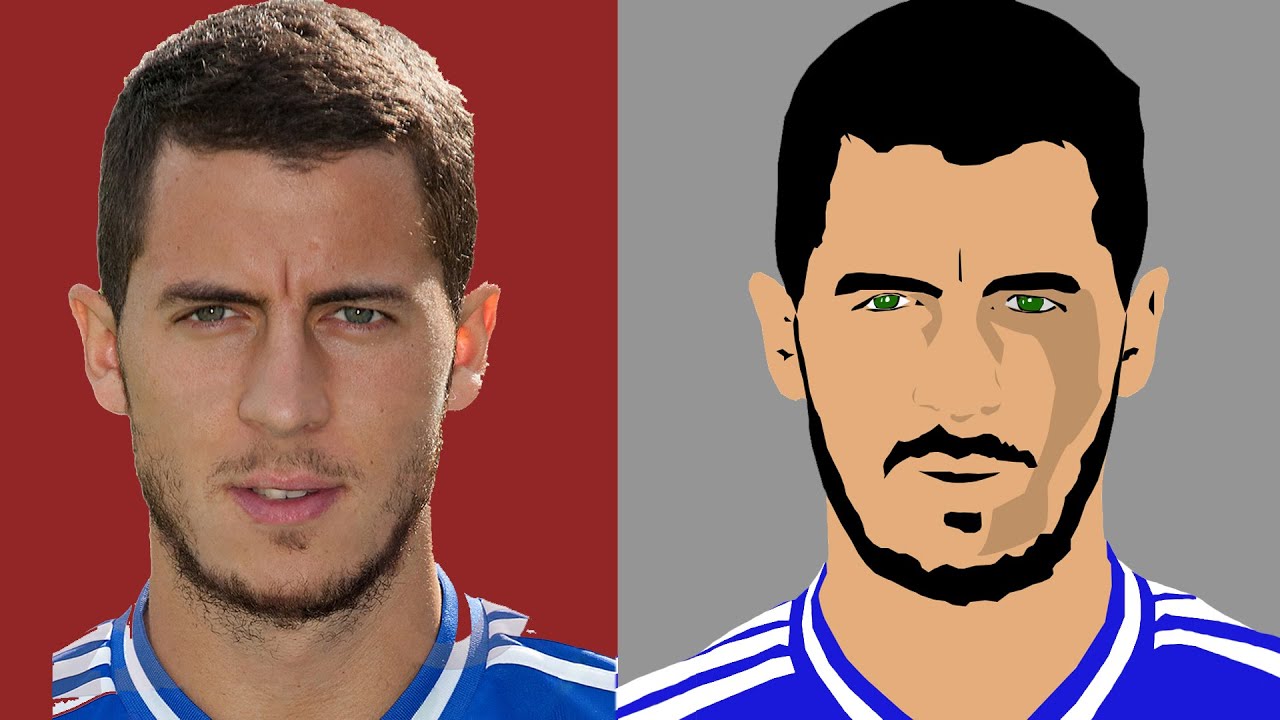 1280x720 how to draw eden hazard using photoshop - Hazard Drawing