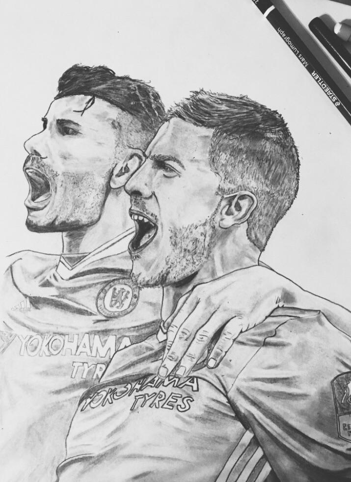 715x982 my drawing hazard and costa chelseafc - Hazard Drawing