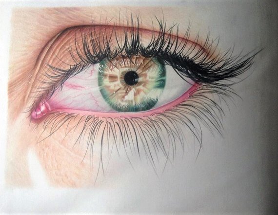 570x441 Hazel Eye Original Drawing Etsy - Hazel Eye Drawing