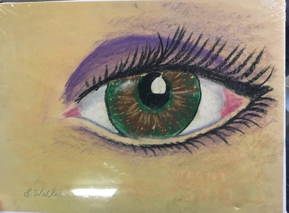 570x421 Hazel Green Eye Pastel Drawing Etsy - Hazel Eye Drawing