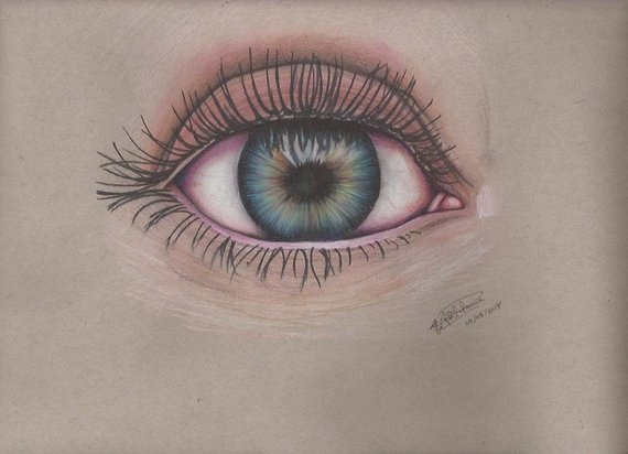 570x412 Prismacolor Hazel Eye Etsy - Hazel Eye Drawing