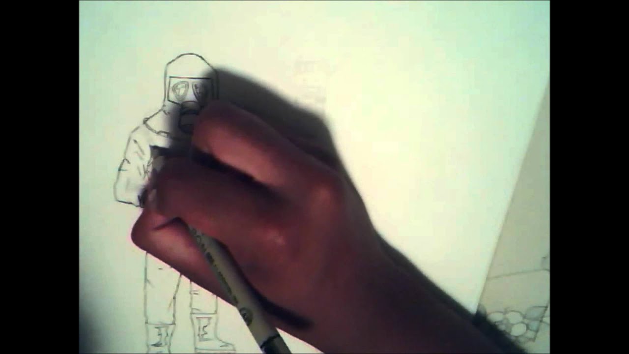 1280x720 biohazardhazmat suit speed drawing - Hazmat Suit Drawing