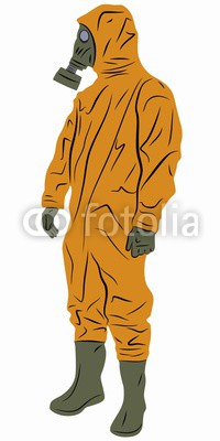 200x400 illustration of a man in a chemical suit, vector draw buy photos - Hazmat Suit Drawing