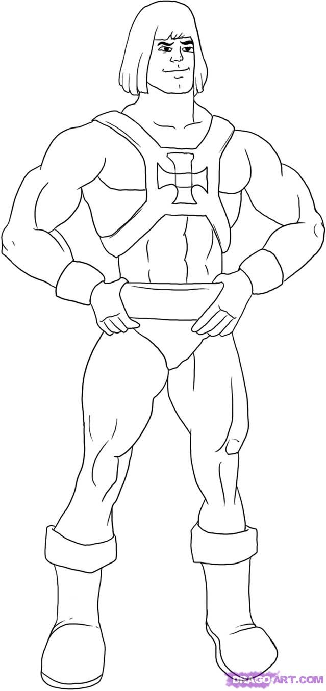 639x1355 How To Draw He Man, Step - He Man Drawing. 
