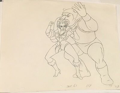400x309 He Man Original Animation Pencil Production Art Drawing Filmation - He Man Drawing