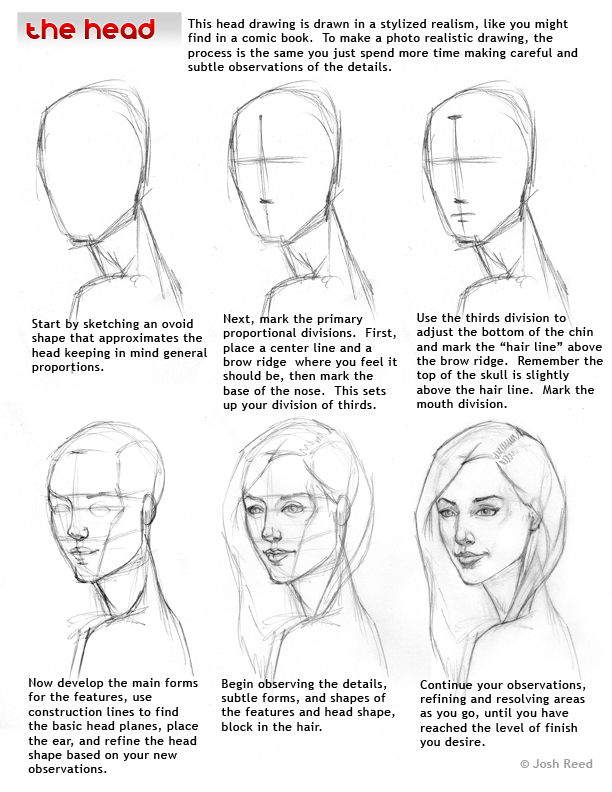 612x792 Drawsh Head Drawing Step - Head Construction Drawing