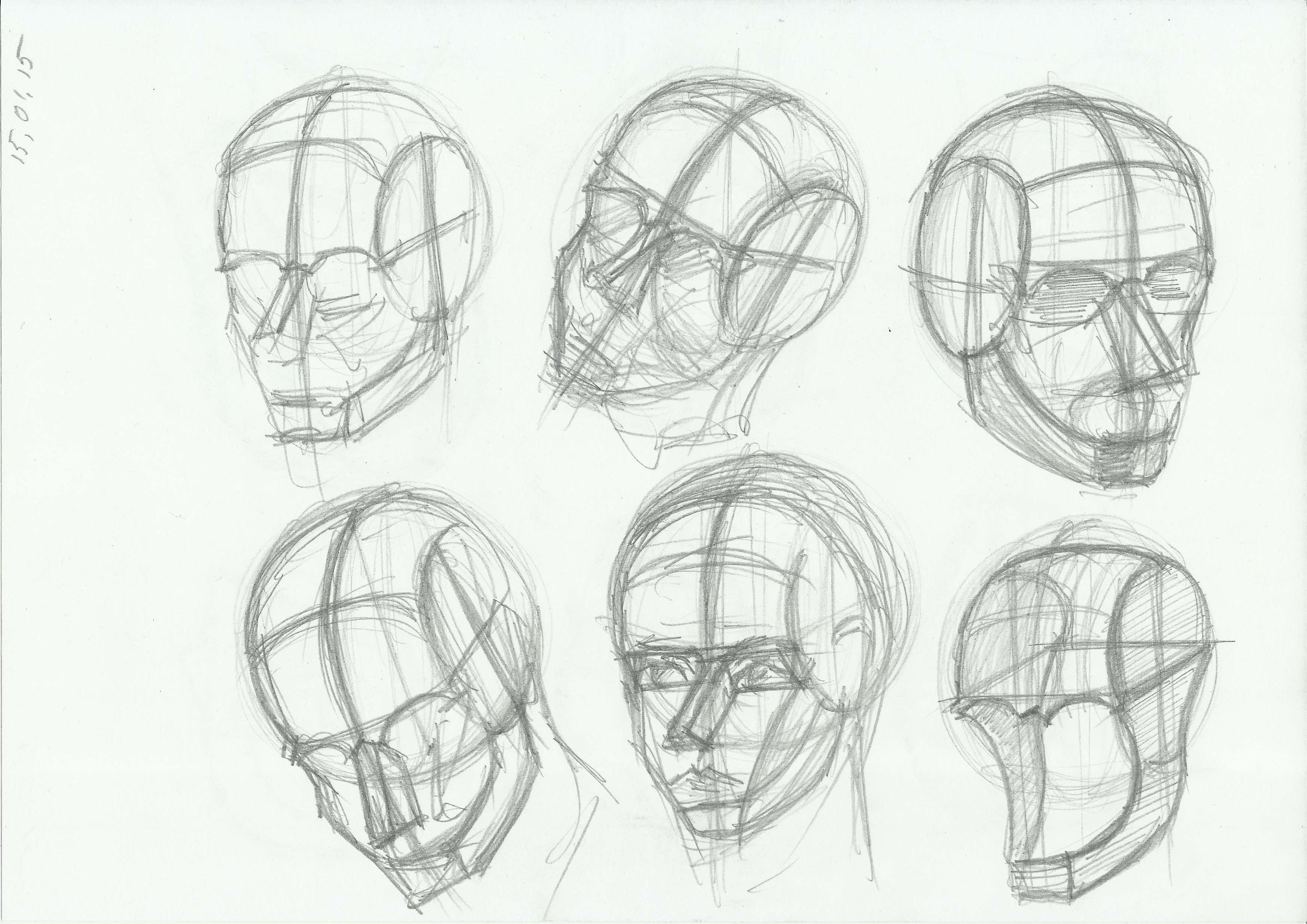 Head Construction Drawing at PaintingValley.com | Explore collection of ...