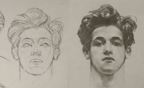 488x300 More Head Drawings Planes And Form In Sargent Portrait Drawings - Head Drawing