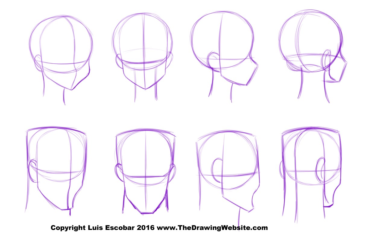 1224x792 Cartoon Features And Parts Head Formulasthe Drawing Website - Head Drawing