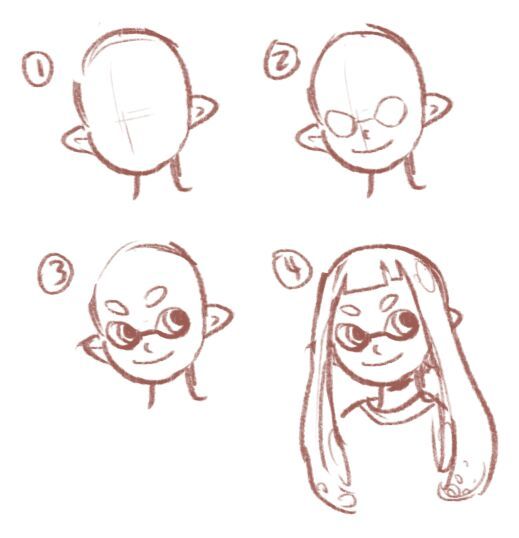 519x538 Inkling Head Tutorial Splatoon Amino - Head Drawing Tutorial