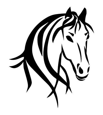 425x474 Horse Truck Decal For Women Is A Large Outdoor Vinyl - Head Horse Drawing
