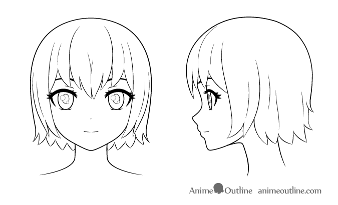 675x410 How To Draw An Anime Girl's Head And Face - Head Line Drawing